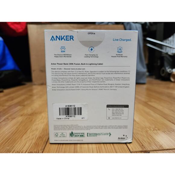 NEW Anker A1636 Power Bank (30W, Fusion, w/ Built-In Cable) READ COMPATIBILITY - Picture 2 of 6